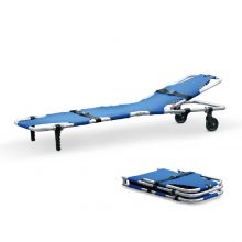 YDC-1A3 Aluminum Alloy Foldaway Stretcher(double Foldaway With Wheels,backside Riseup Function)